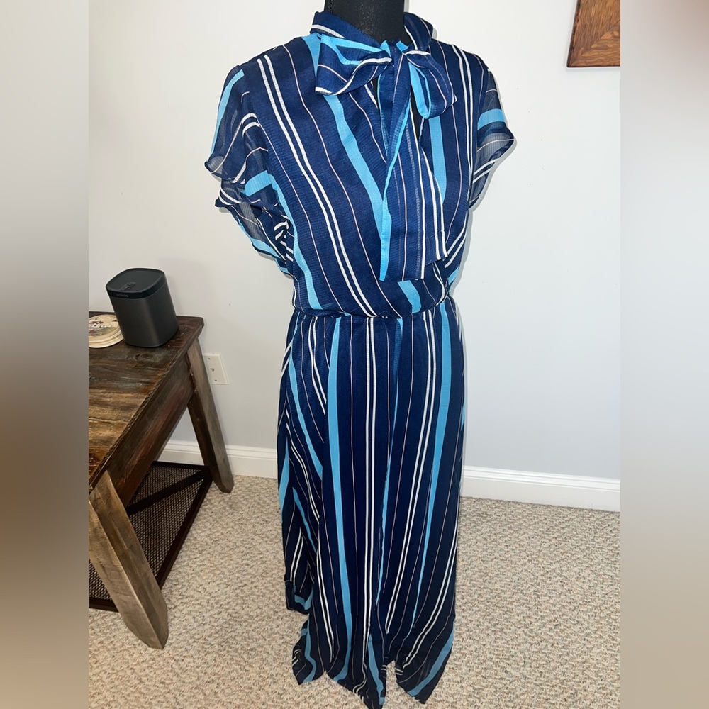 COPY - Jenn. Womens Blue Stripe Maxi Dress size L